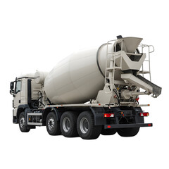 Powerful Concrete Mixer Truck Construction Vehicle Photography on transparent background