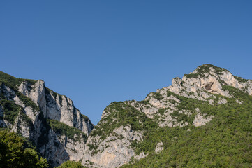 Spectacular summer landscape of the hills and mountains of the Marche