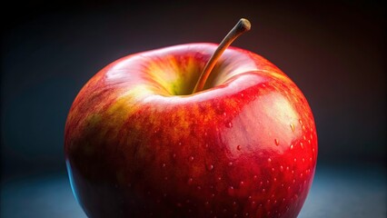 Macro Apple Photography: Close-up Red Apple Textures, Juicy Fruit Details, Vibrant Apple Images, High-Resolution Food Photo