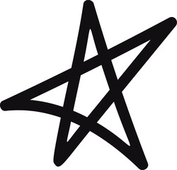 Doodle star randomly drawn vector illustration