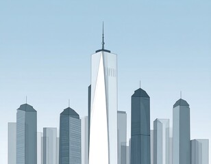 Obraz premium Simple cityscape of skyscrapers