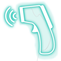Green thermal thermometer neon sign transparent png