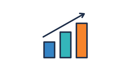 Professional bar graph showcases business growth, financial success, and upward trending market