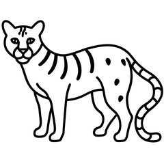 Stylized outline of a cheetah with stripes and spots silhouette