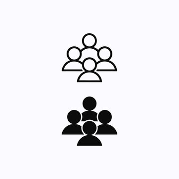 Social People person icon logo flat vector design