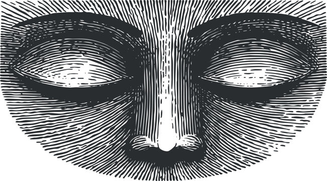 Abstract illustration of a face with closed eyes, conveying calmness and introspection.