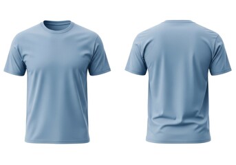 Light blue t-shirt mockup with front and back views isolated on a white background.