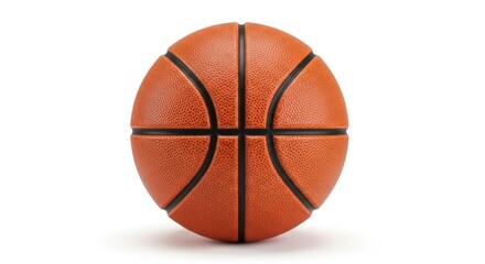 Fototapeta premium Basketball close-up on white background, sports equipment for recreation.