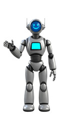Fototapeta premium Friendly Robot Waving Hello Futuristic Android Character for Technology and Innovation Concepts
