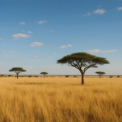 Obraz premium African Savanna Grassland Background 