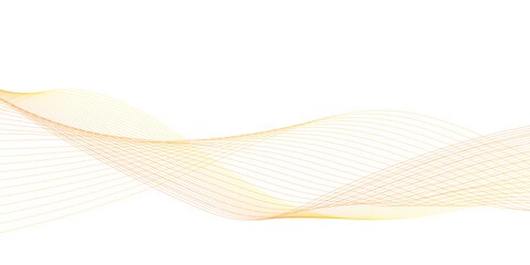 Abstract orange wavy on white background, Orange abstract line waves on white background. golden or yellow wave and curve lines background.