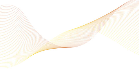 Abstract orange wavy on white background, Orange abstract line waves on white background. golden or yellow wave and curve lines background.