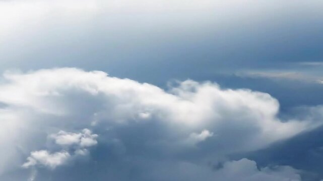 Sky view from the plane, a cloudy day