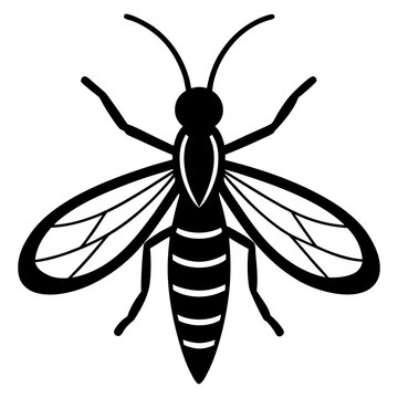 black wasp insect simple design clip art preview