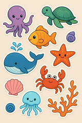 Ocean theme stickers
