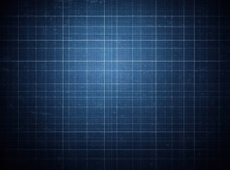 Dark blue grid background. Thin white lines form squares on textured navy surface, creating a blueprint or graph paper aesthetic