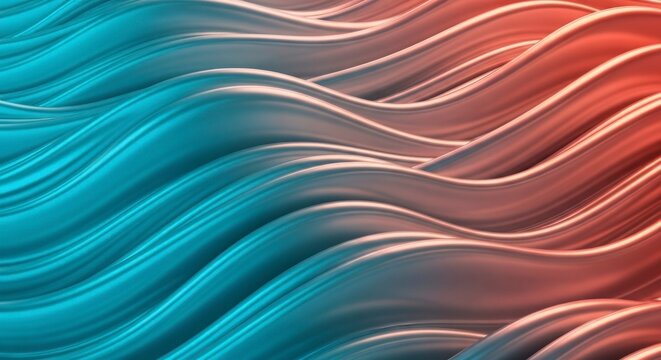Abstract background of flowing wavy lines with a red and blue gradient.