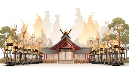 Vibrant Style Kurama Fire Festival Shrine