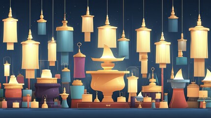 Colorful Lanterns for Losar Celebration Art
