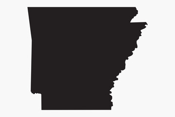 Vector graphic artwork suitable for print and web containing flat detailed map of ARKANSAS