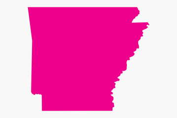 Vector graphic artwork suitable for print and web containing flat detailed map of ARKANSAS