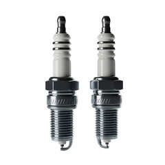 Two Spark Plugs Isolated on Black Background Automotive Repair and Maintenance Concept