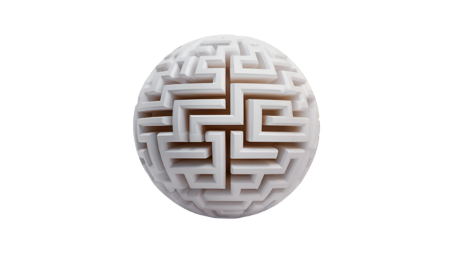 Spherical Maze Intricate Design White 3D Model