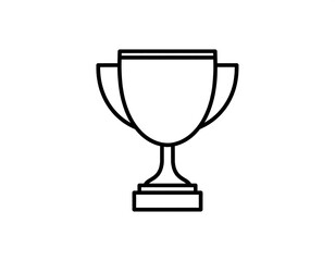 Simple black line art trophy