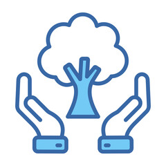 Tree Care Blue Vector Icon