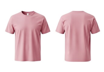 Front and back view of a mauve colored crew neck t-shirt.