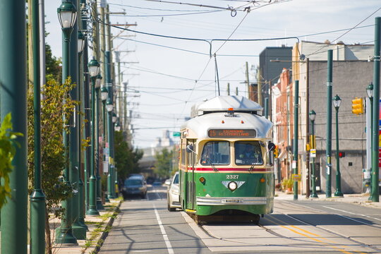 PCC Trolley in the Port Richmond section of Philadelphia