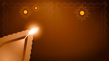 Happy Diwali - festival of lights colorful poster template design with decorative diya lamp. vector illustration. Indian festival of lights Happy Diwali, holiday Golden Background, Diwali celebration