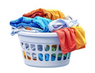 Dirty laundry basket clothes pile