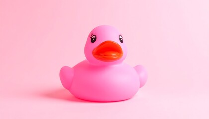 Pink rubber duck on a pink background (2)