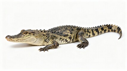 Naklejka premium High Resolution Full Body Crocodile With Shadow Isolated on white Background