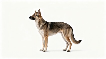 High Resolution Full Body Dog With Shadow Isolated on white Background