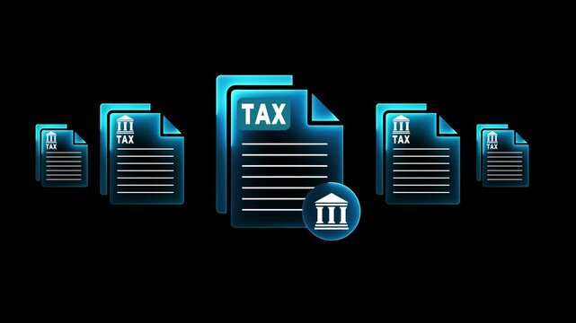Digital property tax filing and real estate management concept on the transparent background. Showing mobile access, document checklist, and online submission. Motion graphics of property tax idea. 