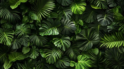 Vibrant Green Foliage Closeup with Textured Leaves in Natural Light and Detailed Vein-generative ai