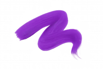 Purple paintbrush stroke swirling dynamically, creating textured artistic movement on transparent backdrop with vibrant color accent