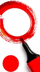 Red circle drawn with marker on white paper