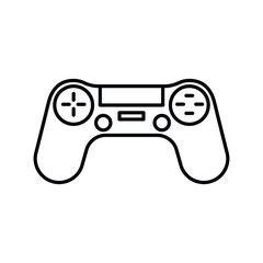 Black and white vector illustration of a gaming controller