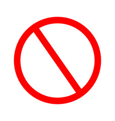 Red prohibition ban sign vector symbol