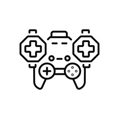 Black outline of a retro video game controller