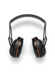 Pair of ear defenders on white background