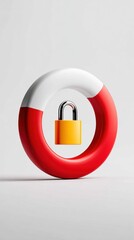 Secure Access Loading Icon with Padlock on the Side - Cybersecurity and Data Protection Concept with Copy Space