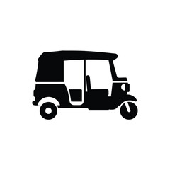 Fototapeta premium Auto rickshaw silhouette illustration for urban transport on a white background. EPS 10.