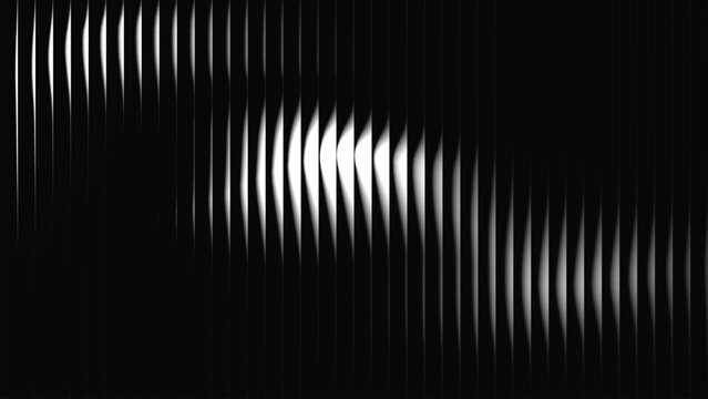 Monochrome ribbed glass background. abstract light and shadow play. reeded texture background.