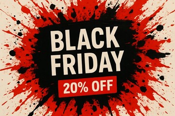 Explosive black friday sale with twenty percent off discount announcement