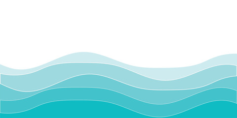 Abstract Blue Wavy Ocean Background