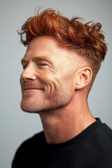 Obraz premium A cheerful and glowing gentleman with a relaxed demeanor. Trendy